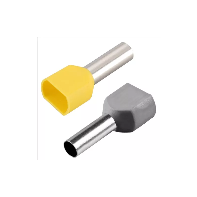 TERMINAL TUBO DUPLO 4MM LARANJ/CINZA