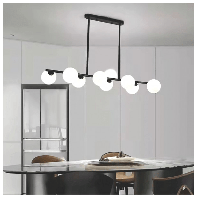 LUSTRE PEND. LED 8X7W PRETO 3000K 6737