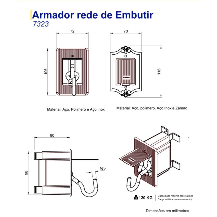 ARMADOR REDE/EMBUTIR ALIANCA 6323 ZLO
