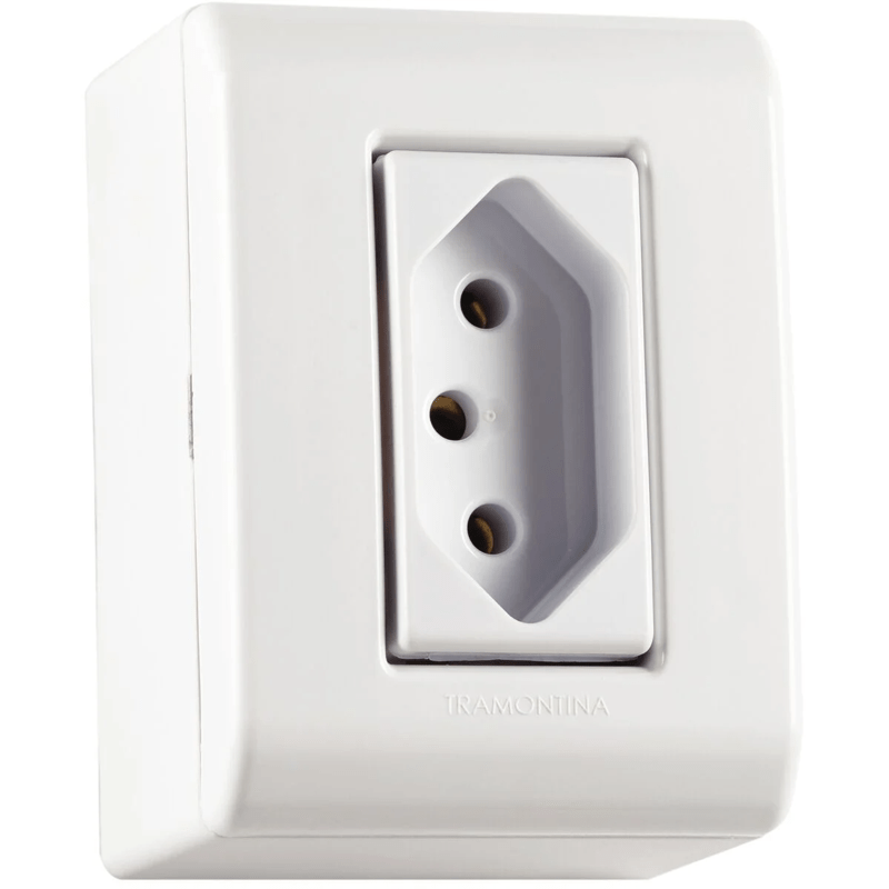 TOMADA EXTERNA SOBREPOR DUPLA 2P+T 10A ILUMI