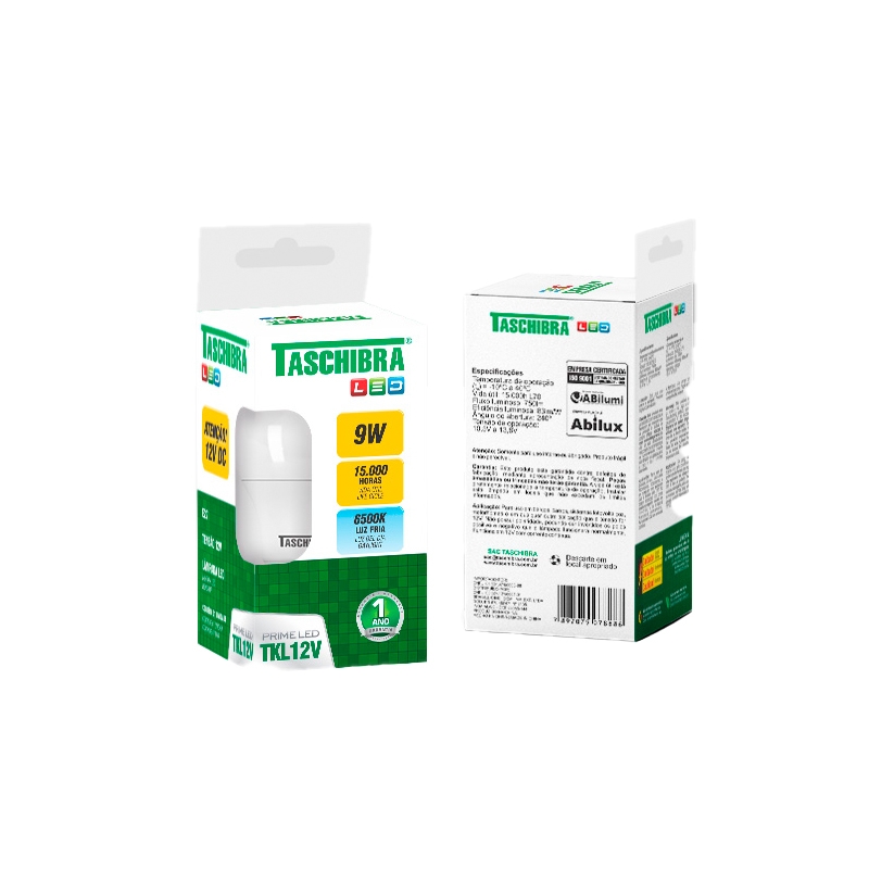 LAMPADA LED 9W 12V P/BATERIA TASCHIBRA