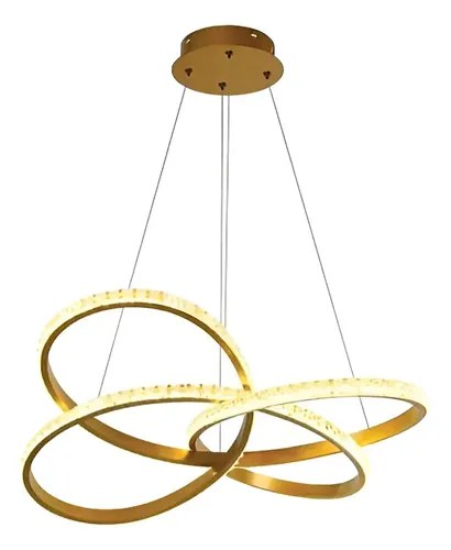 LUSTRE PEND. FLAT 9019 ROSE LED 50W 3 TONS