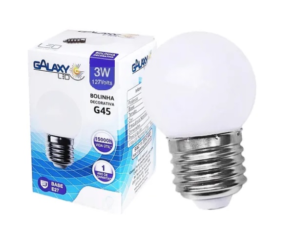 LAMPADA LED G45  3W VERDE  GALAXY