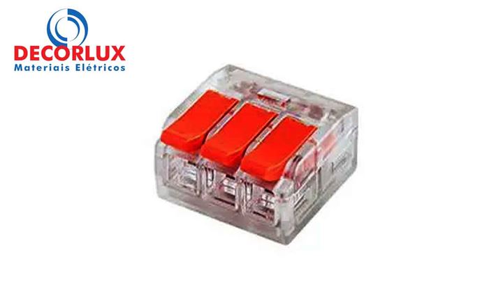 CONECTOR DE EMENDA C/DERIV. 0,5-6MM 3P 40A PR/VERM