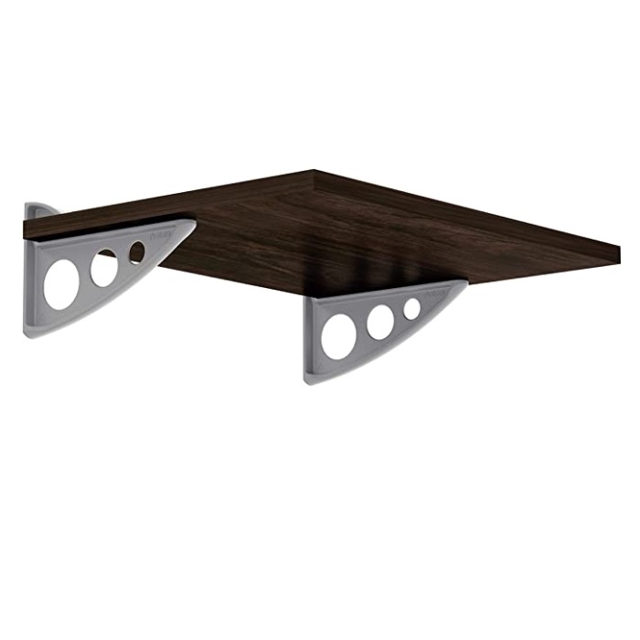 PRATELEIRA PRAT-K TABACO  20X80CM C/SUPORTE PRATA