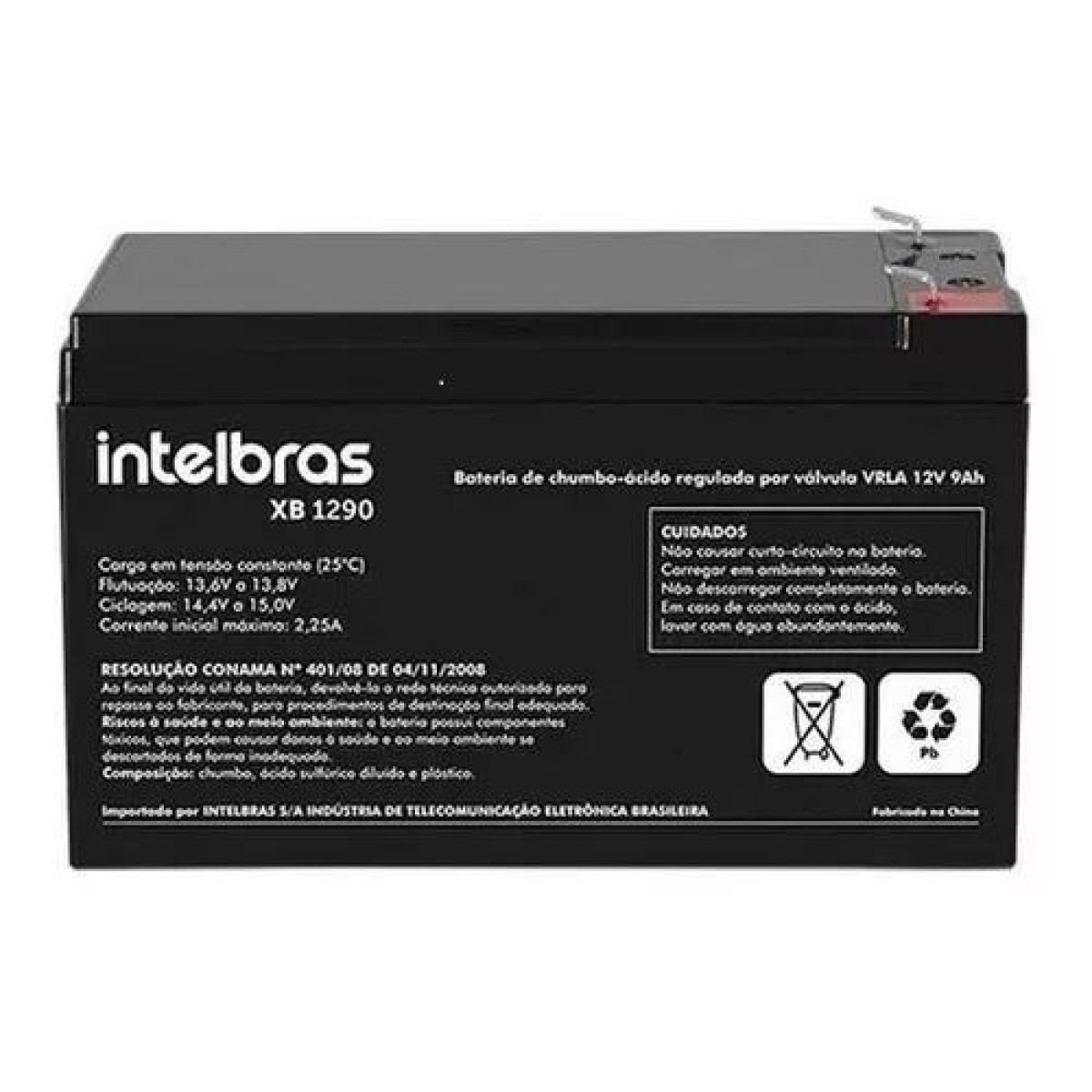 BATERIA INTELBRAS SELADA DE CHUMBO 12V 9,0AH XB 1