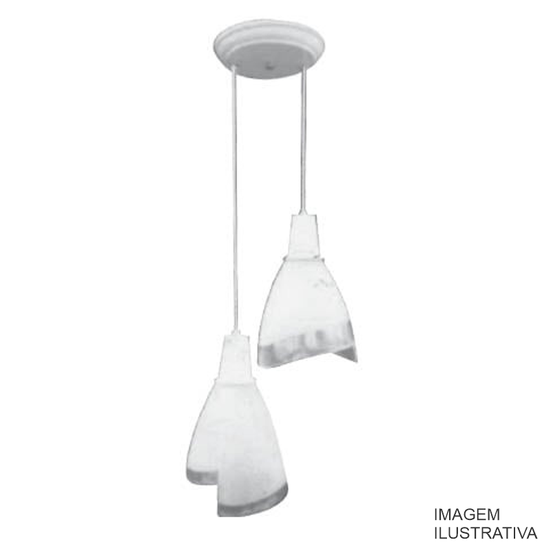LUSTRE PEND.BCO 2VIDRO/FOSCO 4170G 015/2N
