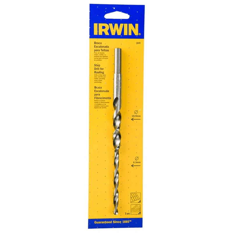 BROCA ESCALON. P/TELHA 213X6.3X10.9MM IRWIN