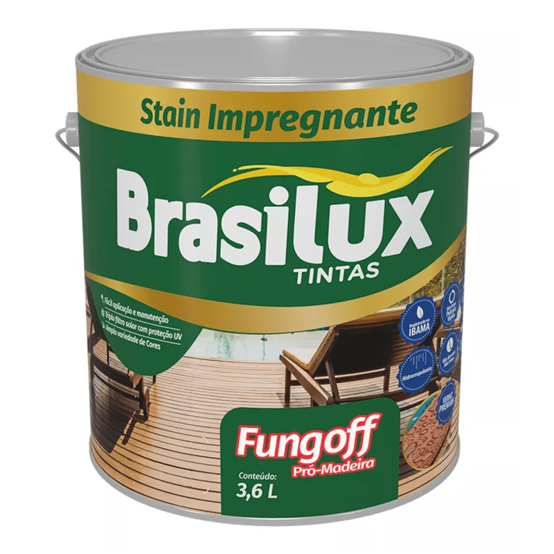VERNIZ STAIN NATURAL 3.600LTS BRASILUX