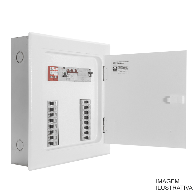 QUADRO DIST. 28 DISJ/100A  BIFAS. DIN GOMES 1035
