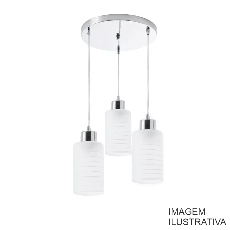 LUSTRE PEND. PREMIUM CIL. BASE CR 3 LAMP. 042/3