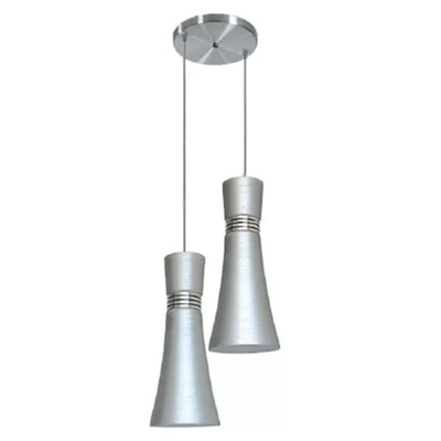 LUSTRE PEND. PREMIUM CERA. PRATA 2 LAMP. 066/2
