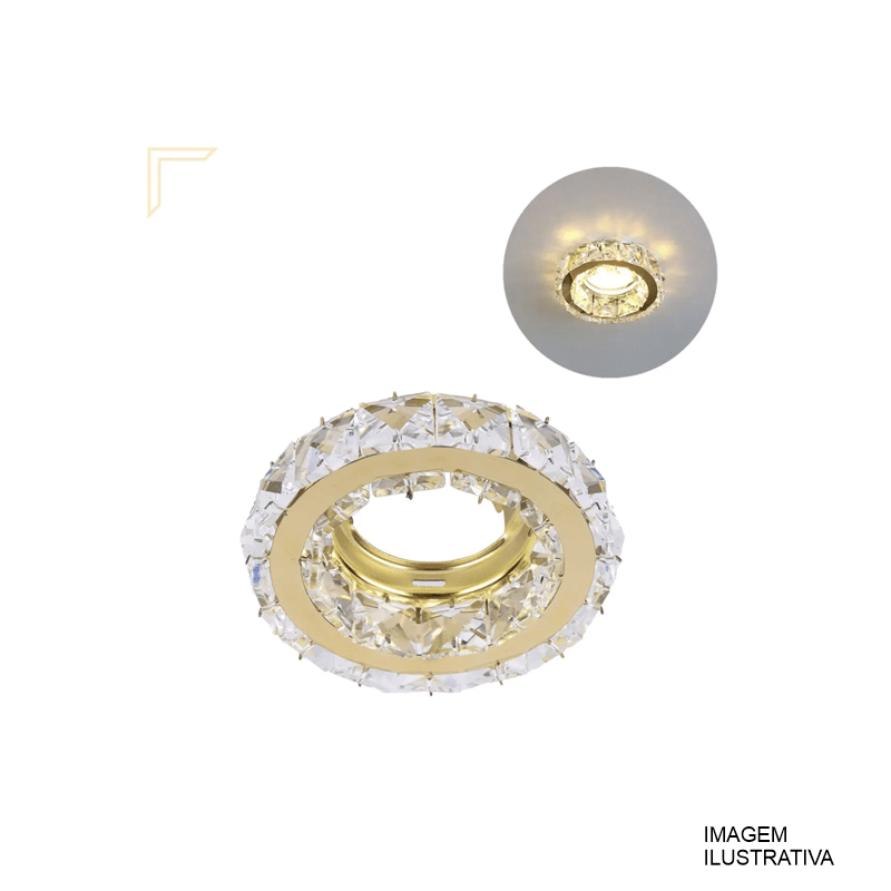 SPOT  EMB/SOBREPOR CRISTAL SEXT. 01 LED 10.109