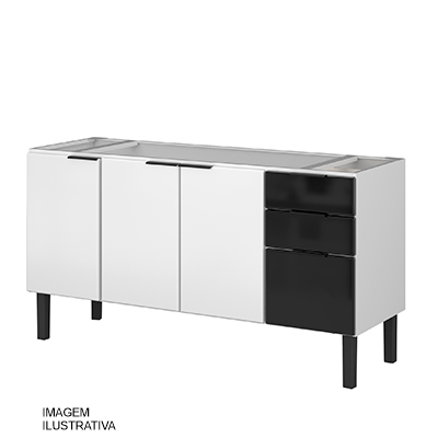 GABINETE ACO HB TRAD P/PIA 1,20MT PRETO