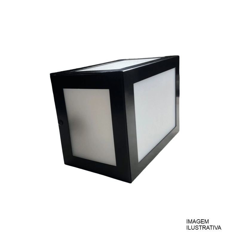 ARANDELA  UNIAO INOX PRETO QUADRADA E-27