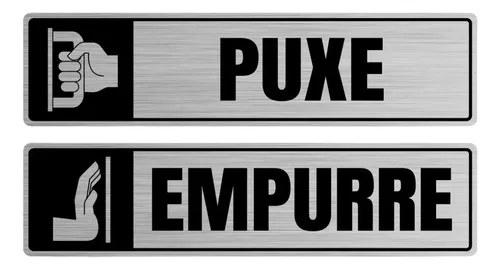 PLACA SINALIZACAO 07X19CM EMPURRE