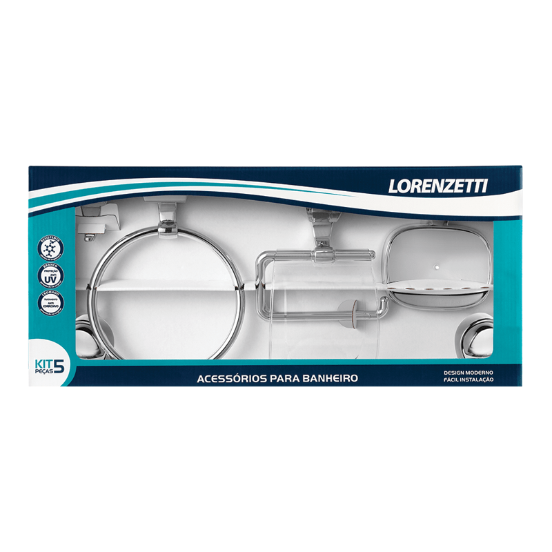 KIT BANH. LORENZETTI CROMADO 2000 F22 05 PCS