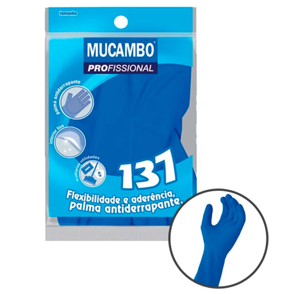 LUVA LATEX MUCAMBO AZUL 1 PEQUENA