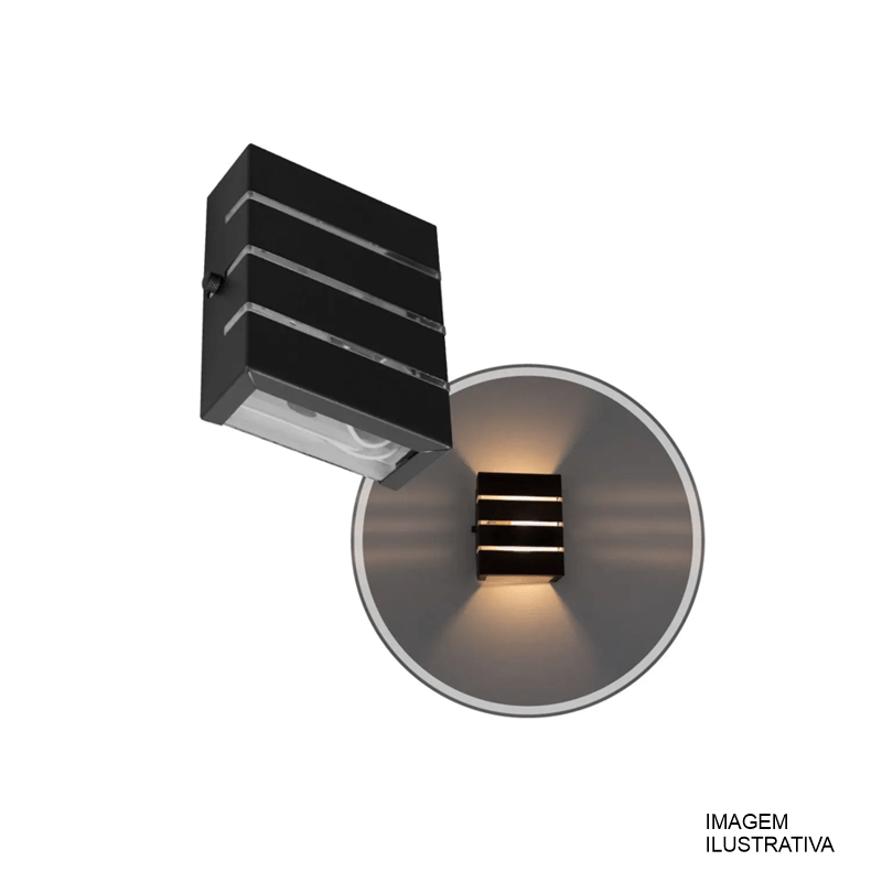 ARANDELA  UNIAO INOX BRANCA RETANG. HALOPIN G9