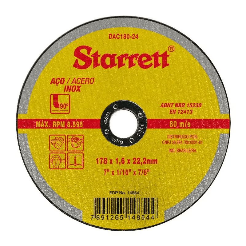 DISCO DE CORTE  7"X1/16X7/8/1,6MM STARRET