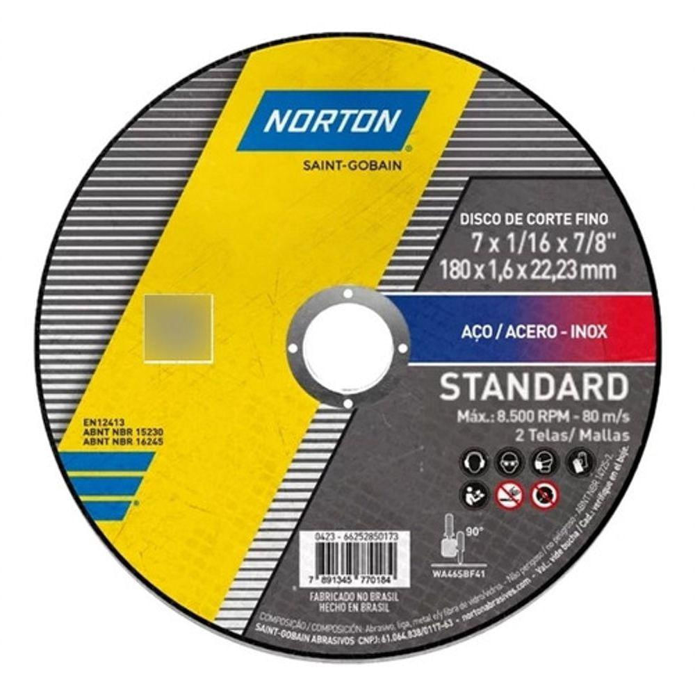 DISCO DE CORTE  7"X1/16X7/8/1.6MM NORTON