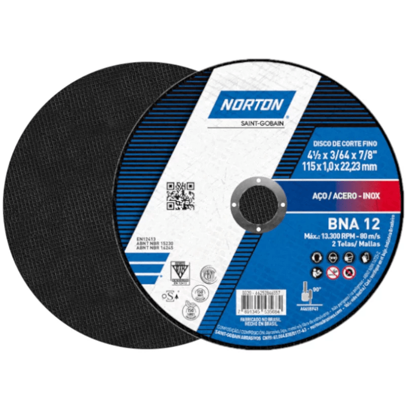 DISCO DE CORTE   4.1/2"x1.0MM"x7/8" NORTON