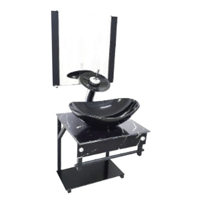 GABINETE VIDRO VMEX 50CM PRETO CALACATA