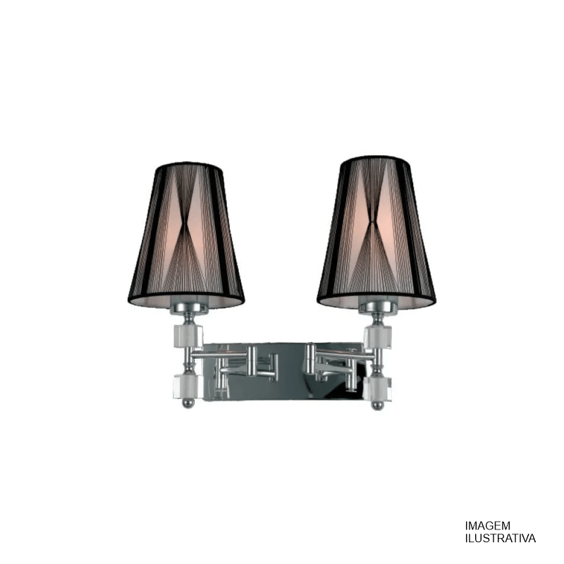 ARANDELA PREMIUM B.CROM. C/2 CUPULA MOVEL 932/2