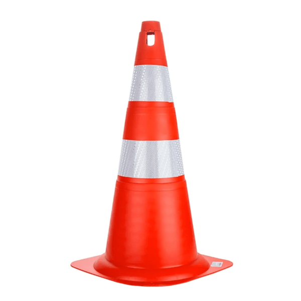 CONE SINALIZADOR 70CM LARANJA/BRANCO FLEXIVEL