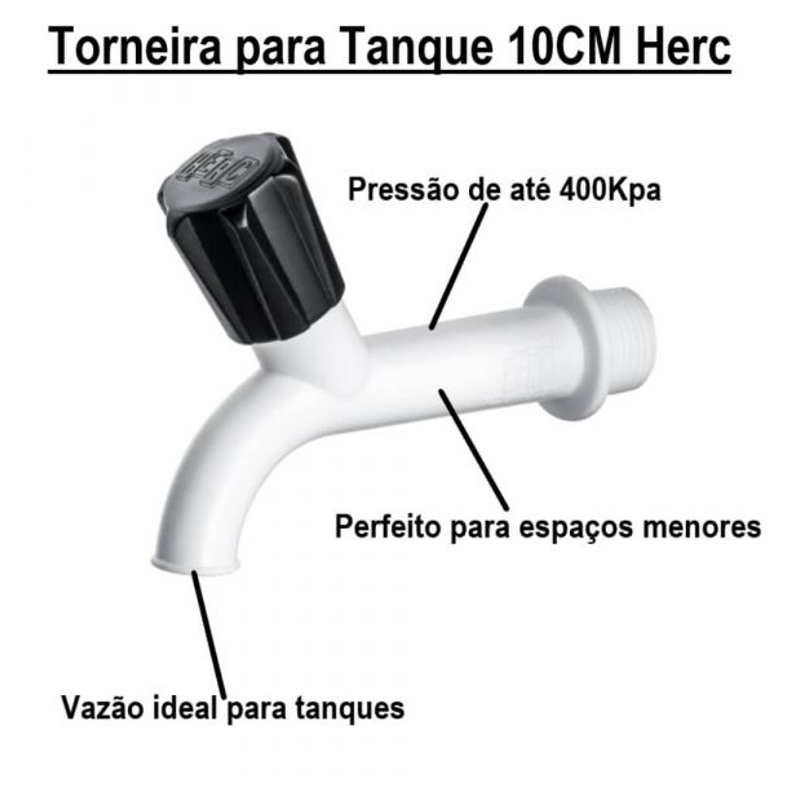 TORNEIRA HERC PVC TANQUE 1/2" 10CM 113 BRANCA - Image 2